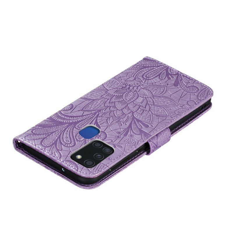 Samsung Galaxy A21s Tribal Flowers RiemenTasche