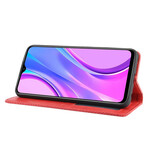 Flip Cover Xiaomi Redmi 9 Vintage-Leder-Effekt Stilisiert