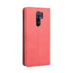 Flip Cover Xiaomi Redmi 9 Vintage-Leder-Effekt Stilisiert