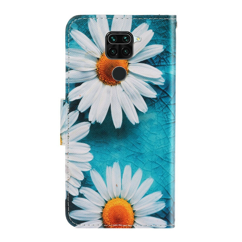 Xiaomi Redmi Note 9 Hülle Margeriten mit Riemen