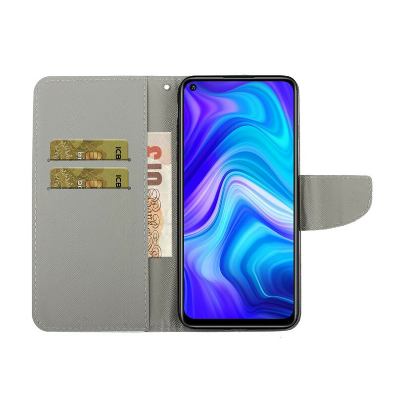 Xiaomi Redmi Note 9 Hülle Margeriten mit Riemen