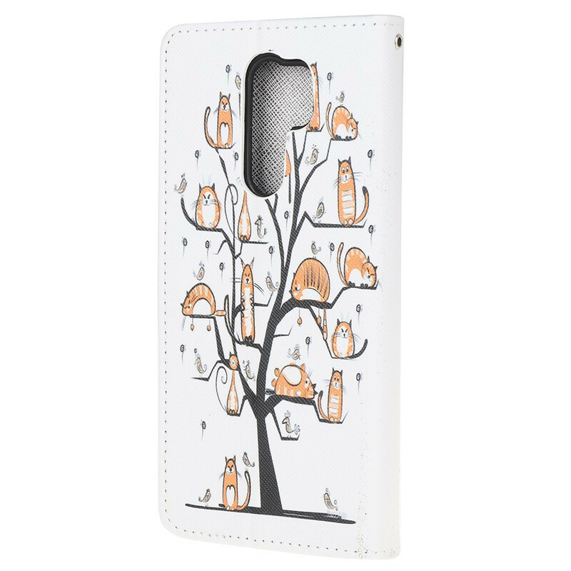 Xiaomi Redmi 9 Funky Cats Tasche mit Riemen