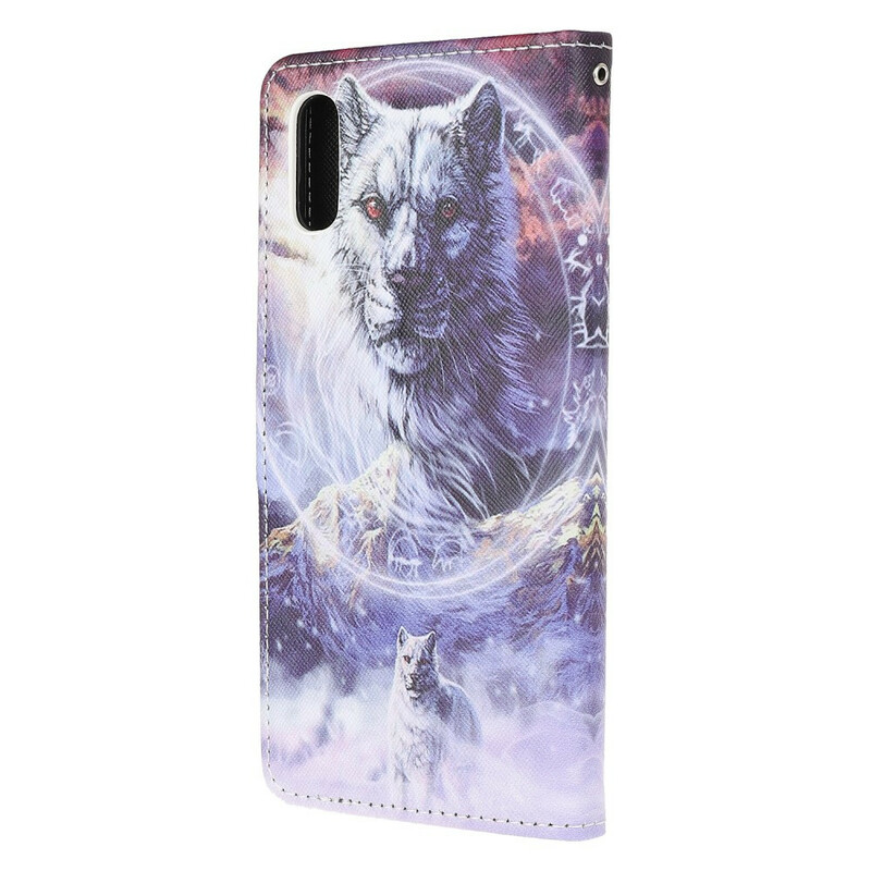 Xiaomi Redmi 9A Winter Wolf Tasche mit Lanyard