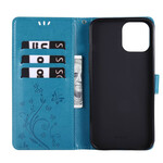 iPhone 12 Pro Max Hülle Schmetterlinge und Blumen Lanyard