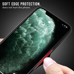 iPhone 12 Pro Max Cover Gehärtetes Glas Klassische Kohlefaser