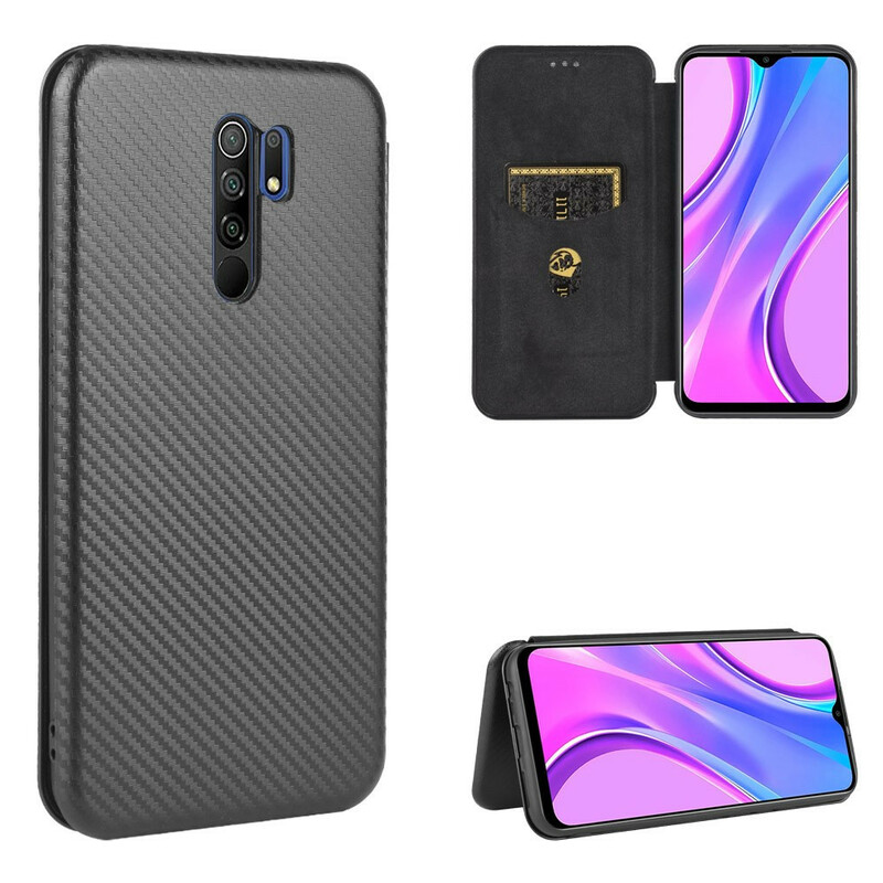 Flip Cover Xiaomi Redmi 9 Silikon Carbon Farbig