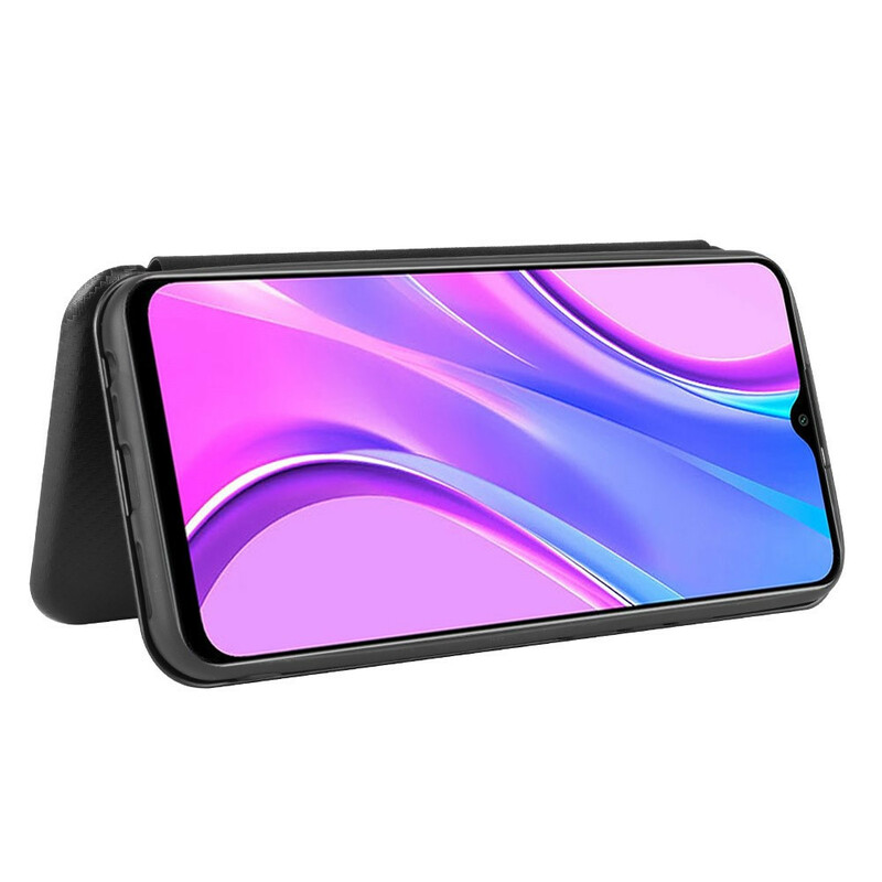 Flip Cover Xiaomi Redmi 9 Silikon Carbon Farbig