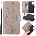 iPhone 12 Hülle Schmetterlinge und Blumen Lanyard