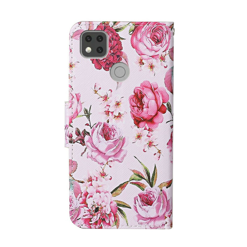 Xiaomi Redmi 9C Hülle Blumen Liberty Retro