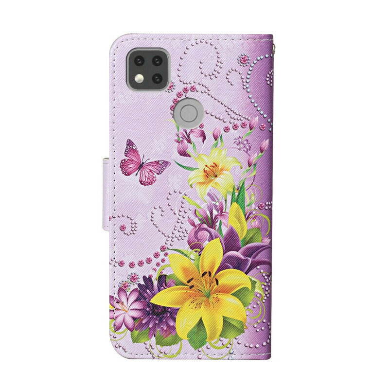 Honor 9C Schmetterlinge Und Südblumen Mit Riemen Tasche