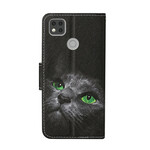 Xiaomi Redmi 9C Hülle Katzengrüne Augen Schwarz