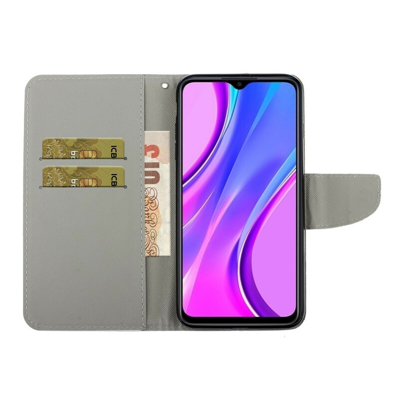 Xiaomi Redmi 9C Hülle Margeriten mit Riemchen