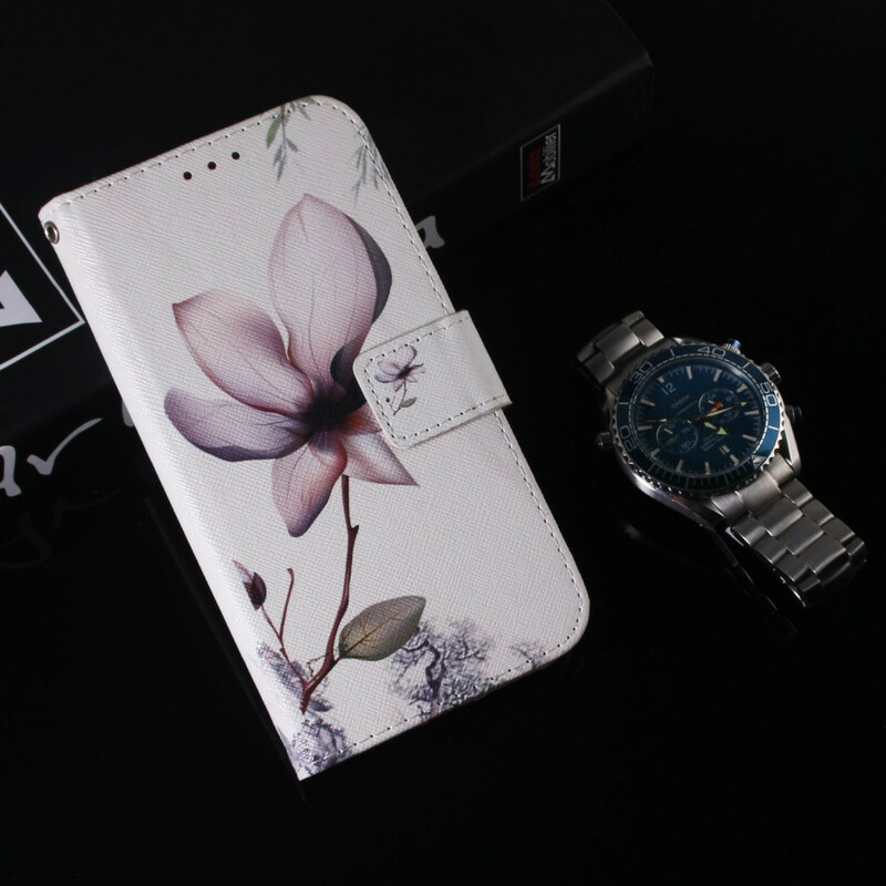 Xiaomi Redmi 9C Tasche Blume Altrosa