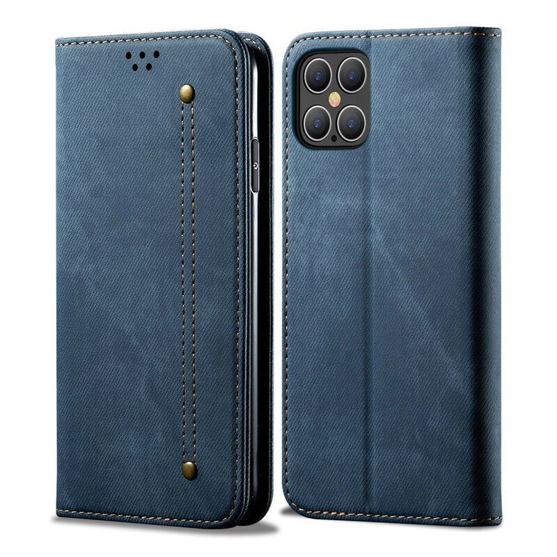 Flip Cover iPhone 12 Pro Max Kunstleder Textur Jeans Flip Cover iPhone 12 Pro Max Kunstleder Textur Jeans