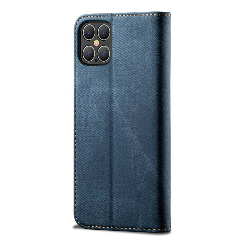 Flip Cover iPhone 12 Pro Max Kunstleder Textur Jeans