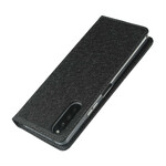 Flip Cover Sony Xperia 10 II Style Weiches Leder mit Riemen