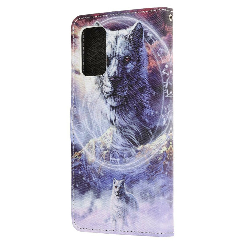 Samsung Galaxy S20 FE Winter Wolf Hülle mit Lanyard