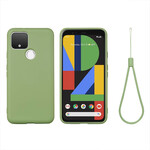 Google Pixel 4A 5G Cover Design Flüssigsilikon mit Lanyard