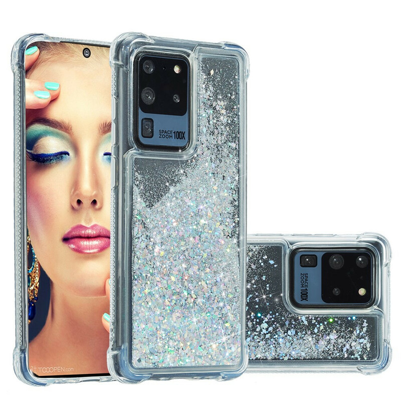 Samsung Galaxy S20 Plus Glitter Cover Verstärkte Coins