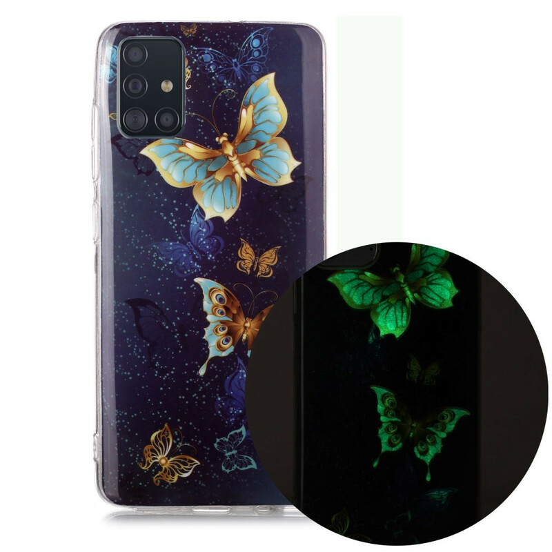 Samsung Galaxy A51 Serie Schmetterlinge Fluoreszierendes Cover