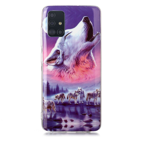 Samsung Galaxy A51 Series Wolf Cover Fluoreszierend