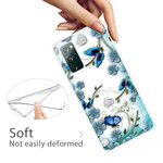 Samsung Galaxy S20 FE Cover Transparent Retro Schmetterlinge und Blumen