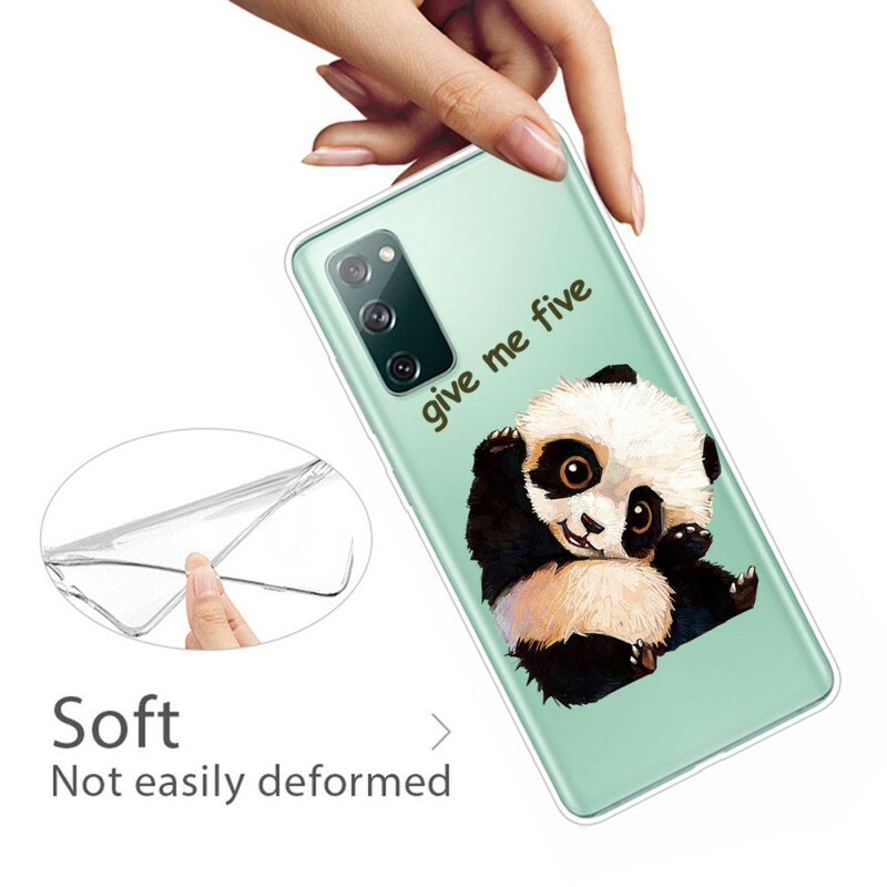 Samsung Galaxy S20 FE Cover Transparent Panda Give Me Five