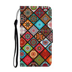 Samsung Galaxy S20 FE Patchwork Mandalas Tasche mit Lanyard