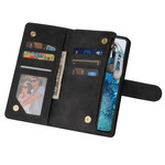 Samsung Galaxy S20 FE Style Leder Multi-Kartenhülle mit Lanyard