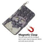 Samsung Galaxy S20 FE Tasche Katze Grau mit Riemen