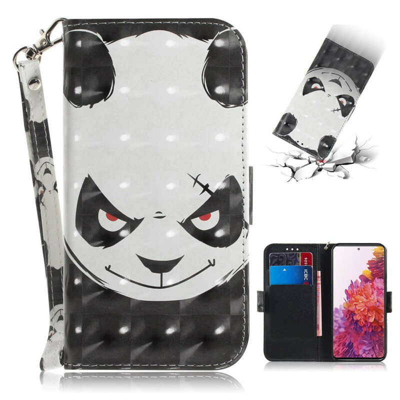 Samsung Galaxy S20 FE Angry Panda Hülle mit Riemen