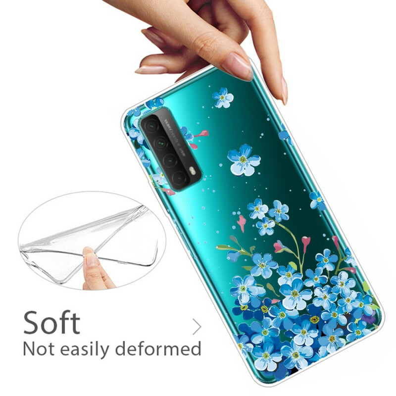 Cover Huawei P Smart 2021 Blauer Blumenstrauß