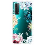 Huawei P Smart 2021 Transparent Aquarell Blumen Cover