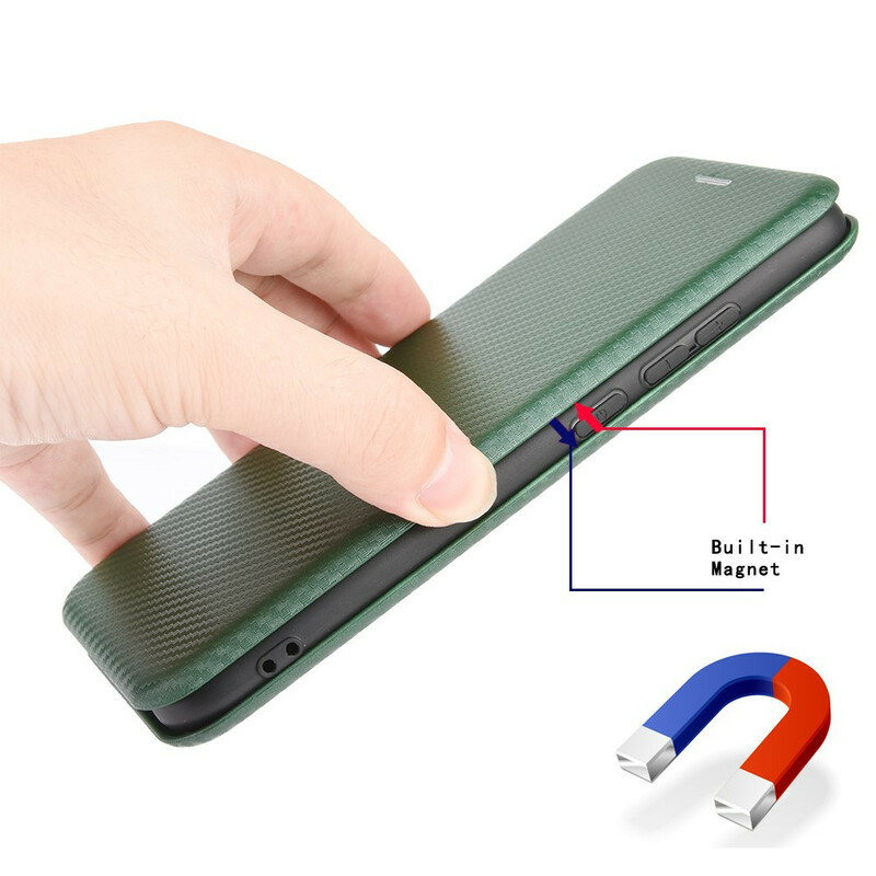 Flip Cover Xiaomi Mi 10T Lite Kohlefaser mit Ring Support