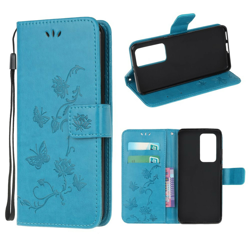 Xiaomi Mi 10T / 10T Pro Tasche Asiatische Schmetterlinge und Blumen