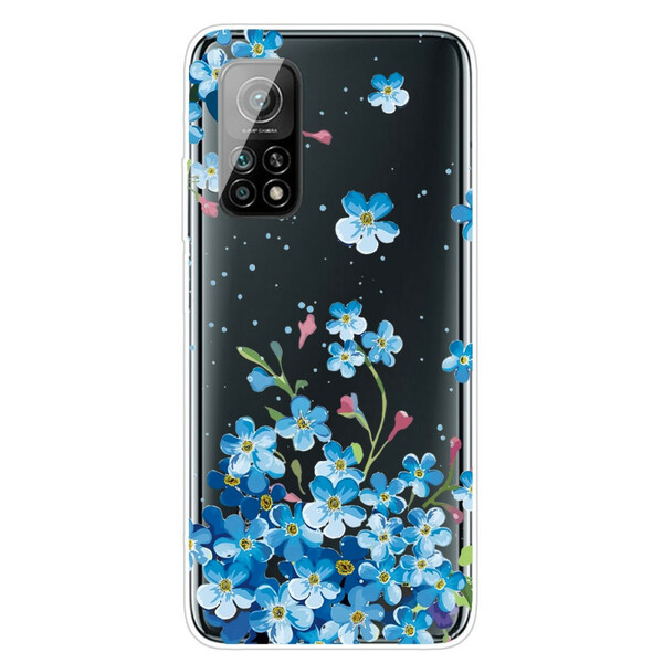 Xiaomi Mi 10T / 10T Pro Cover Blauer Blumenstrauß