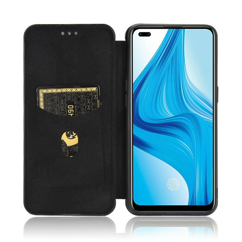 Flip Cover Realme 7 Pro Silikon Carbon Farbig