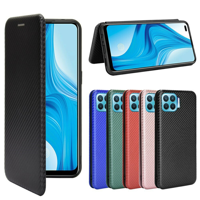 Flip Cover Realme 7 Pro Silikon Carbon Farbig