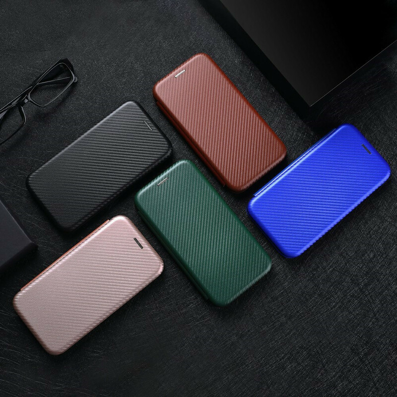 Flip Cover Realme 7 Pro Silikon Carbon Farbig