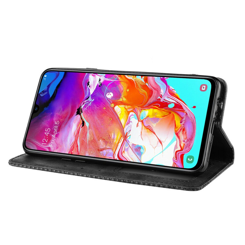 Flip Cover Samsung Galaxy A20s Vintage-Leder-Effekt Stilisiert