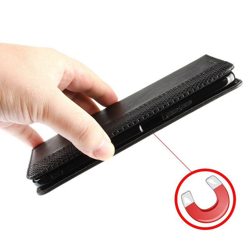 Flip Cover Samsung Galaxy A20s Vintage-Leder-Effekt Stilisiert