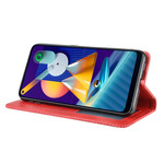 Flip Cover Samsung Galaxy M11 Vintage-Leder-Effekt Stilisiert