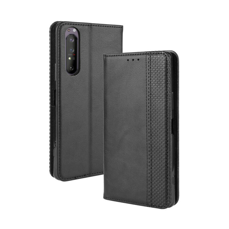 Flip Cover Sony Xperia 5 II Vintage Styled Leather Effect