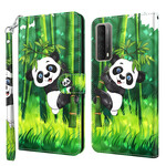 Huawei P Smart 2021 Hülle Panda und Bambus