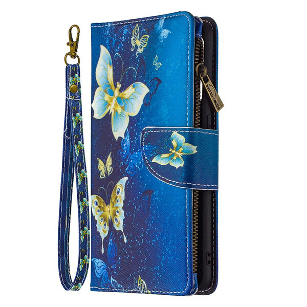 Oppo Find X2 Lite Tasche mit Reißverschluss Schmetterlinge