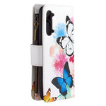Oppo Find X2 Lite Tasche mit Reißverschluss Schmetterlinge