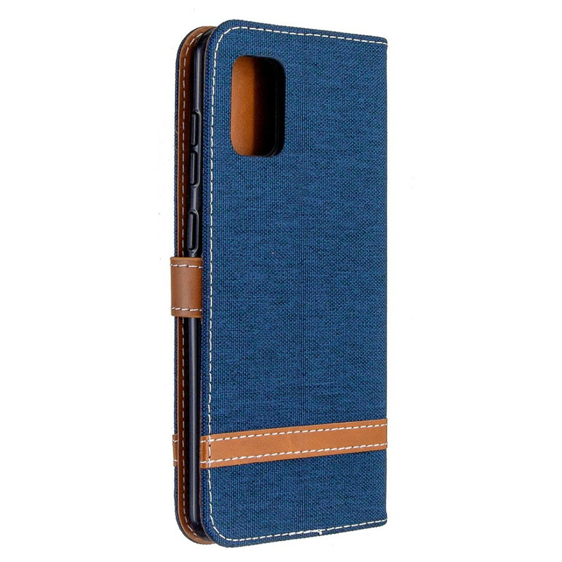 Samsung Galaxy A31 Stoff & Lederoptik Tasche mit Riemen