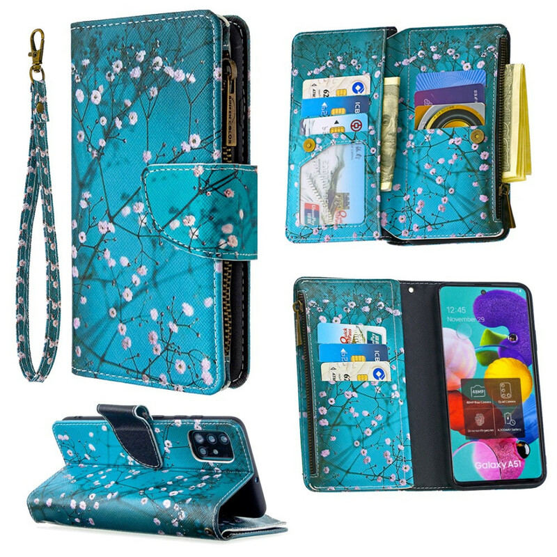 Samsung Galaxy A51 Tasche mit Reißverschluss Baum Samsung Galaxy A51 Tasche mit Reißverschluss Baum