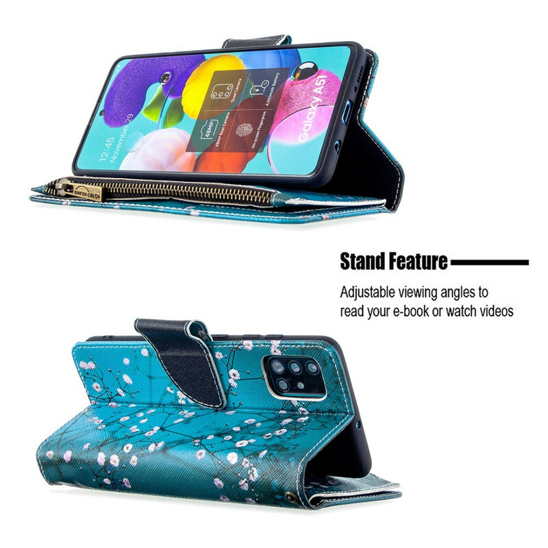 Samsung Galaxy A51 Tasche mit Reißverschluss Baum Samsung Galaxy A51 Tasche mit Reißverschluss Baum