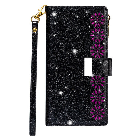 Samsung Galaxy A31 Glitter Zip Wallet Hülle